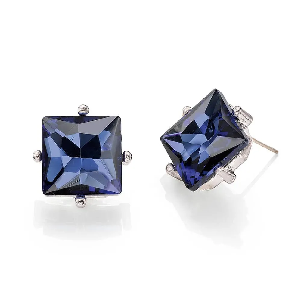 Online Puces en Cristal Intrigue Indigo Boucles D'oreilles
