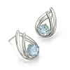 Shop Puces en Topaze Bleue Pointe de Clarté Boucles D'oreilles