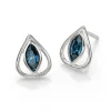 Cheap Puces Larme Vrai Bleu Boucles D'oreilles