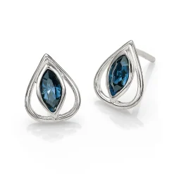 Cheap Puces Larme Vrai Bleu Boucles D'oreilles