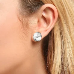 Sale Puces Ondulation Ronde Boucles D'oreilles
