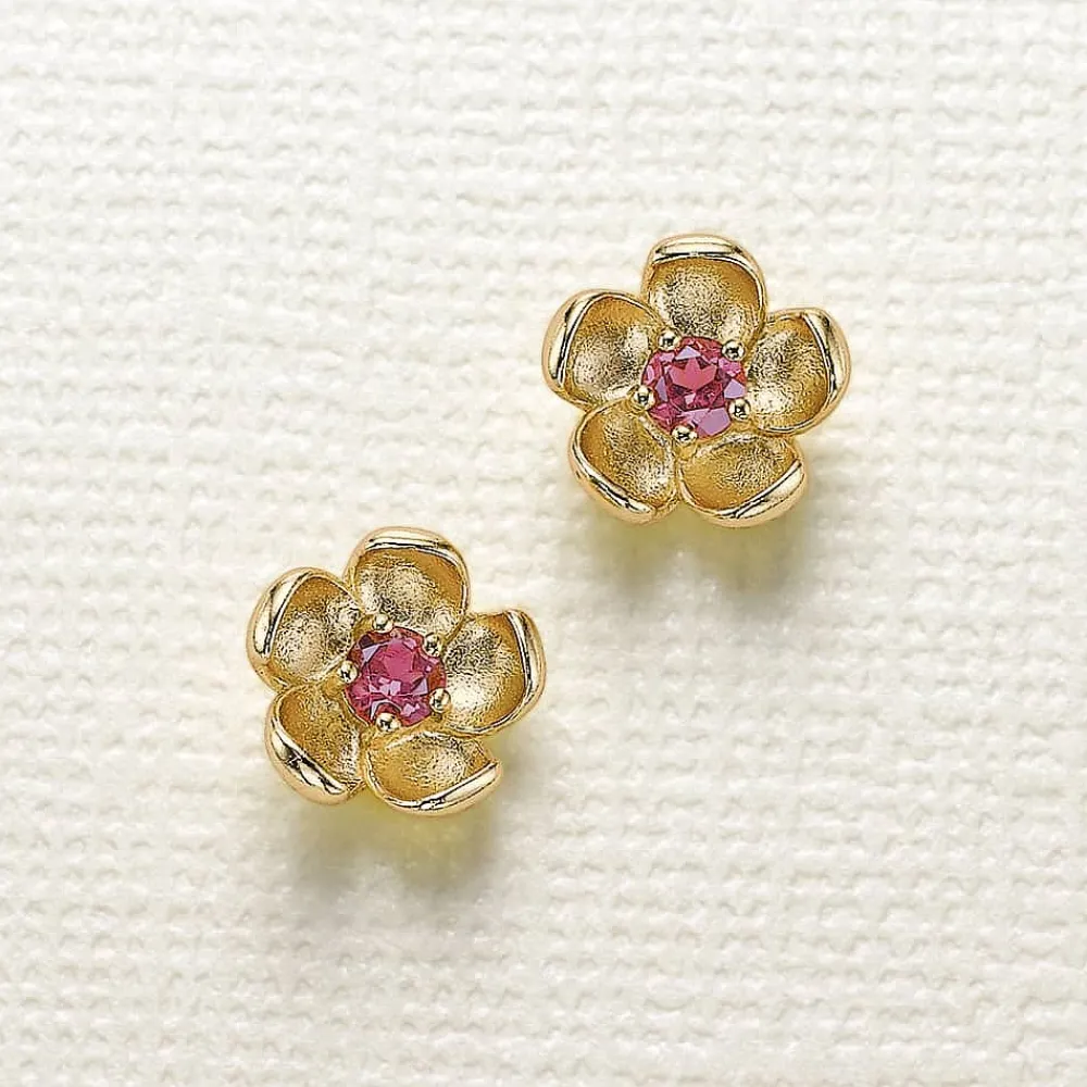 New Puces Ornée de Grenat Boucles D'oreilles