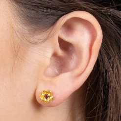 New Puces Ornée de Grenat Boucles D'oreilles