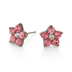 Store Puces Roses Beaux Pétales Boucles D'oreilles