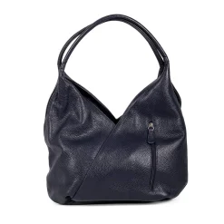 Cheap Sac Bandoulière en Cuir Bleu Marine Pétales Ponctuées Sacs Portés Travers
