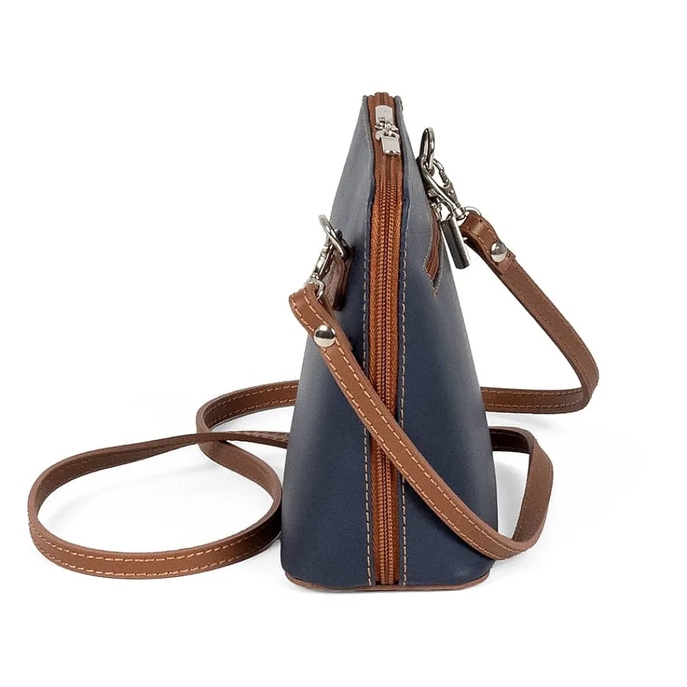 Sale Sac Bandoulière en Cuir Bleu Marine Parfaitement Associée Sacs | Sacs Portés Travers