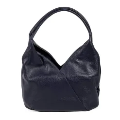 Cheap Sac Bandoulière en Cuir Bleu Marine Pétales Ponctuées Sacs Portés Travers
