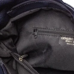 Cheap Sac Bandoulière en Cuir Bleu Marine Pétales Ponctuées Sacs Portés Travers