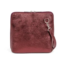 Sale Sac Bandoulière en Cuir Captivez en Canneberge Sacs | Sacs Portés Travers
