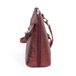 Sale Sac Bandoulière en Cuir Captivez en Canneberge Sacs | Sacs Portés Travers