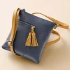 Hot Sac Bandoulière en Cuir Denim à l’Aube Sacs | Sacs Portés Travers