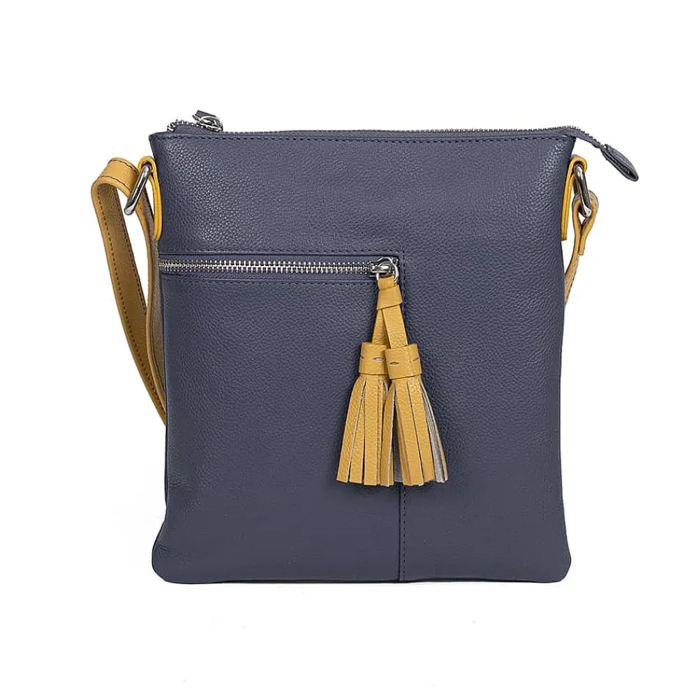 Hot Sac Bandoulière en Cuir Denim à l’Aube Sacs | Sacs Portés Travers