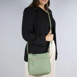 Fashion Sac Bandoulière en Cuir Dites-Le en Sauge Sacs | Sacs Portés Travers