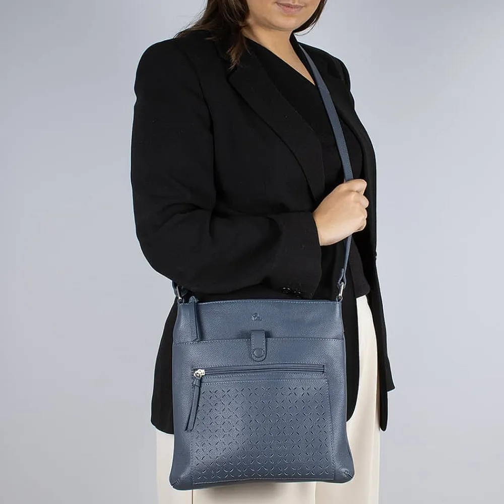 Best Sale Sac Bandoulière en Cuir Détail dans le Denim Sacs | Sacs Portés Travers
