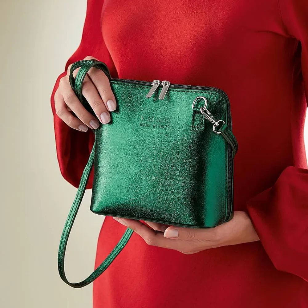 Cheap Sac Bandoulière en Cuir Lueur de Vert Sacs | Sacs Portés Travers