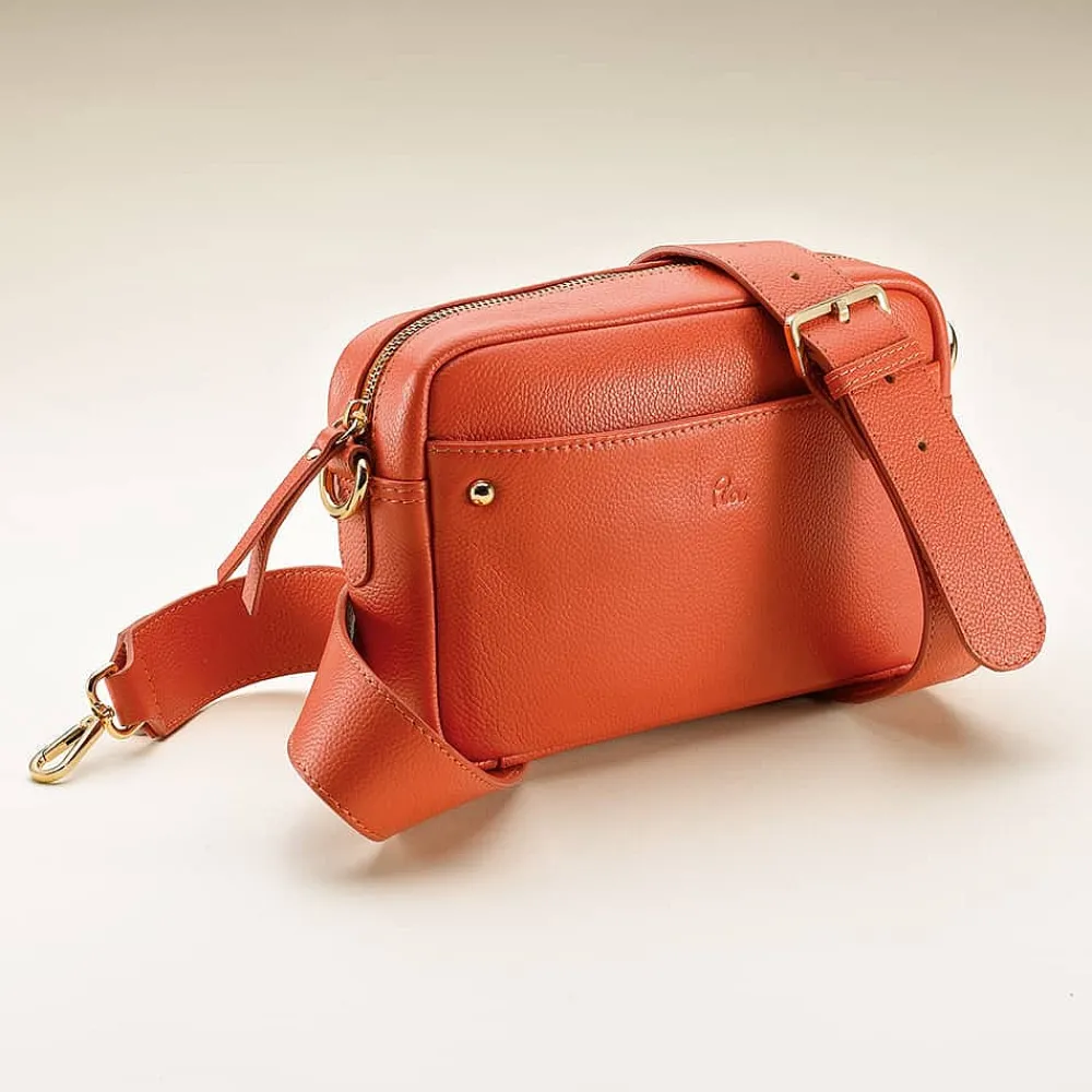Cheap Sac Bandoulière en Cuir Orange Doucement Sacs | Sacs Portés Travers