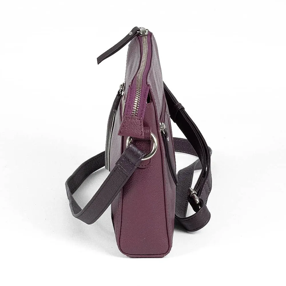 Hot Sac Bandoulière en Cuir Position Prune Sacs | Sacs Portés Travers