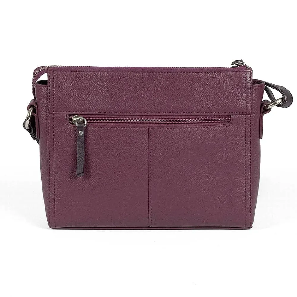 Hot Sac Bandoulière en Cuir Position Prune Sacs | Sacs Portés Travers