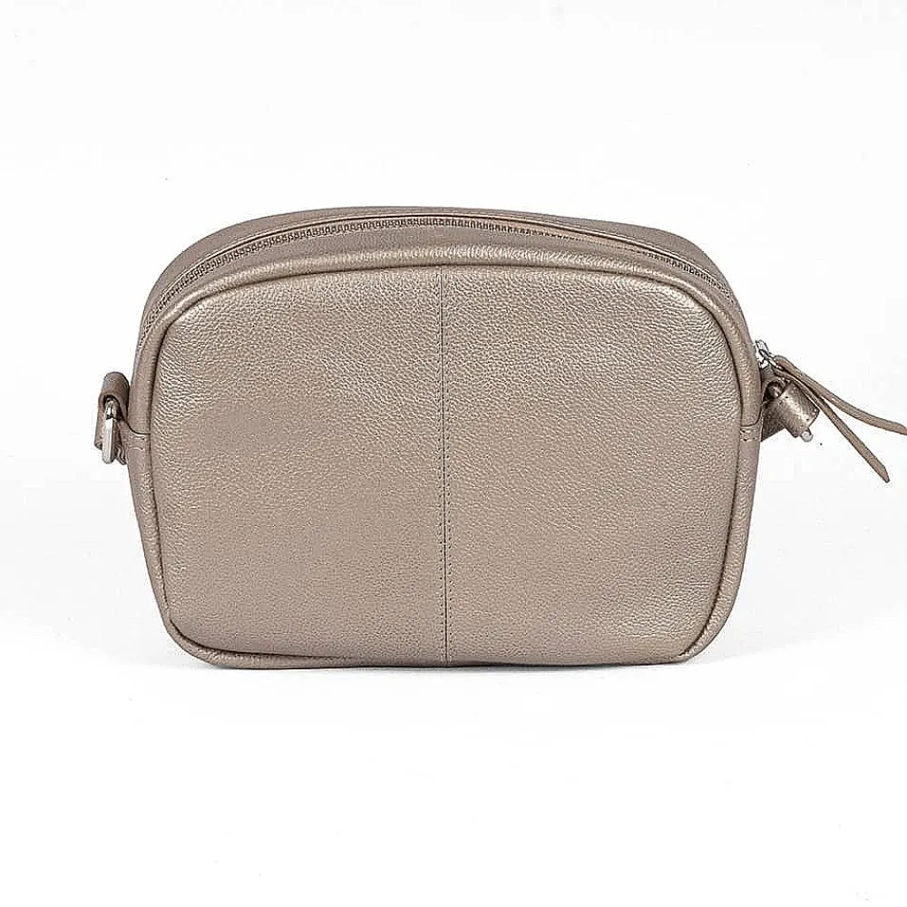 Discount Sac Bandoulière en Cuir Étain Poli Sacs | Sacs Portés Travers
