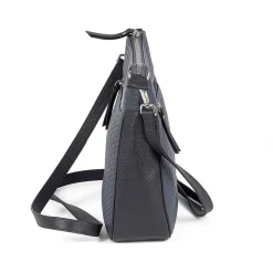 New Sac Bandoulière en Cuir Tisée en Marine Sacs | Sacs Portés Travers