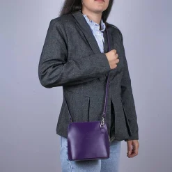 Shop Sac Bandoulière en Cuir Vision Violette Sacs | Sacs Portés Travers