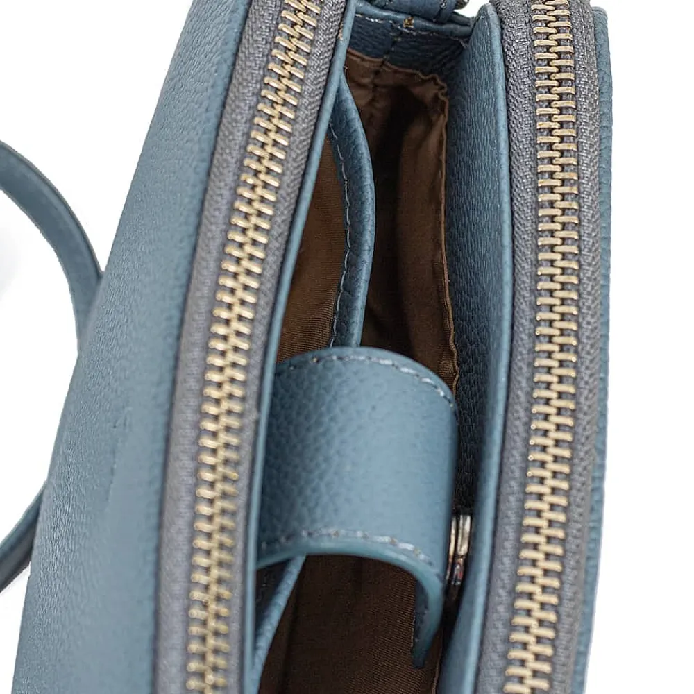 New Sac en Cuir Bleu Denim L’Aventure Vous Attend Sacs Portés Travers