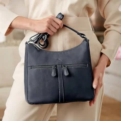 Cheap Sac en Cuir Bleu Tombée de la Nuit Sacs | Sacs Portés Travers
