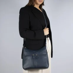 Cheap Sac en Cuir Bleu Tombée de la Nuit Sacs | Sacs Portés Travers