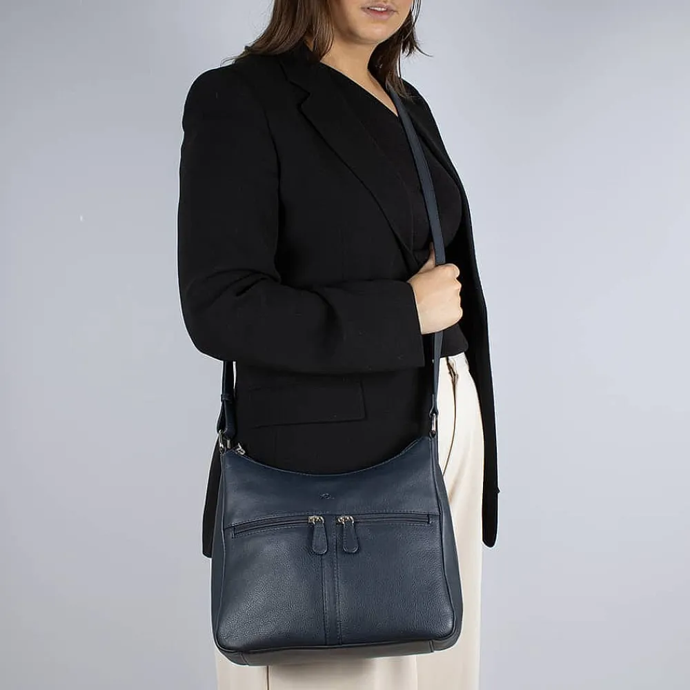 Cheap Sac en Cuir Bleu Tombée de la Nuit Sacs | Sacs Portés Travers