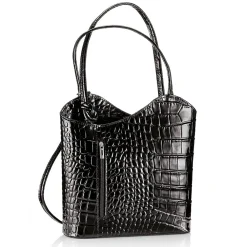 Fashion Sac en Cuir Ébène en Avant Sacs | Sacs À Main
