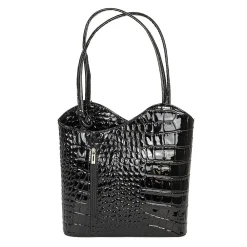 Fashion Sac en Cuir Ébène en Avant Sacs | Sacs À Main