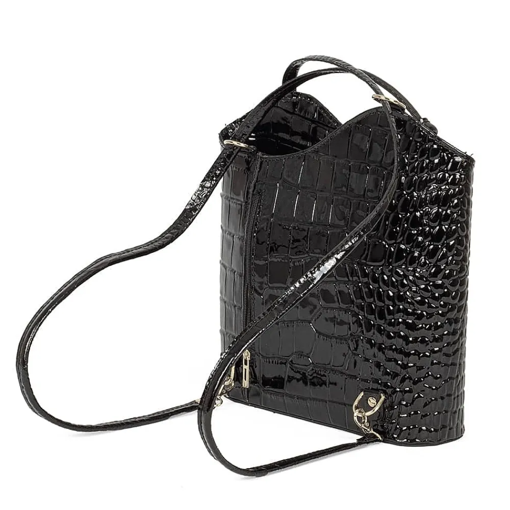 Fashion Sac en Cuir Ébène en Avant Sacs | Sacs À Main