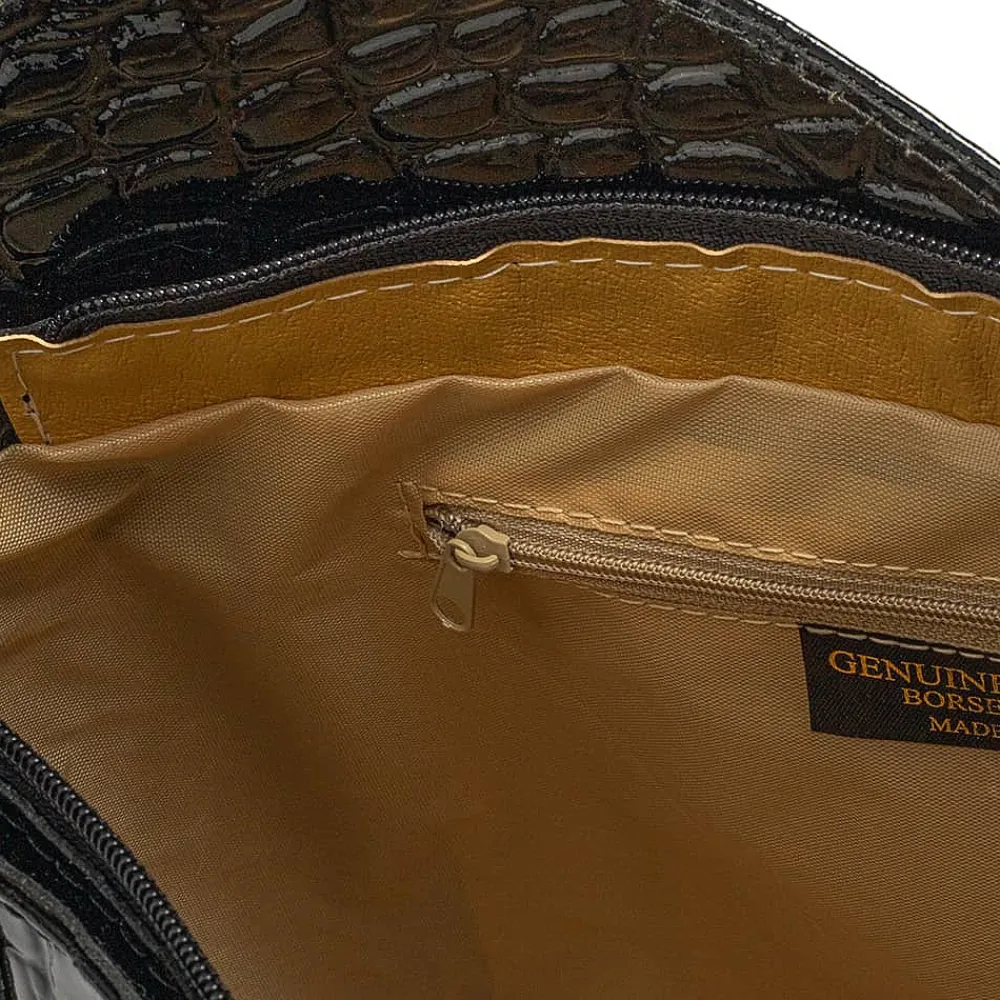 Fashion Sac en Cuir Ébène en Avant Sacs | Sacs À Main