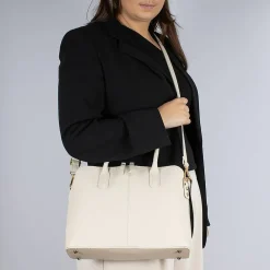 Online Sac en Cuir Écru C'est une Dame Sacs | Sacs À Main
