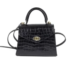 Online Sac en Cuir Noir Élégante Intention Sacs | Sacs À Main