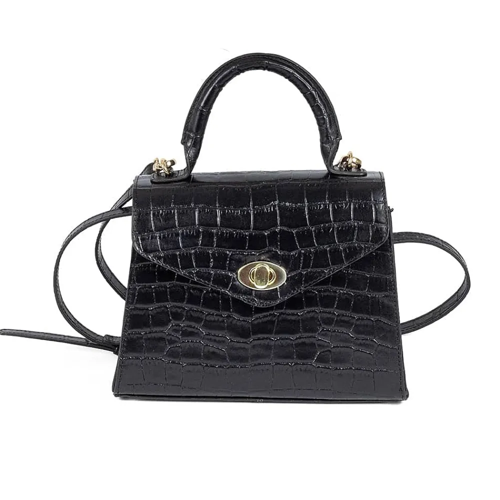Online Sac en Cuir Noir Élégante Intention Sacs | Sacs À Main