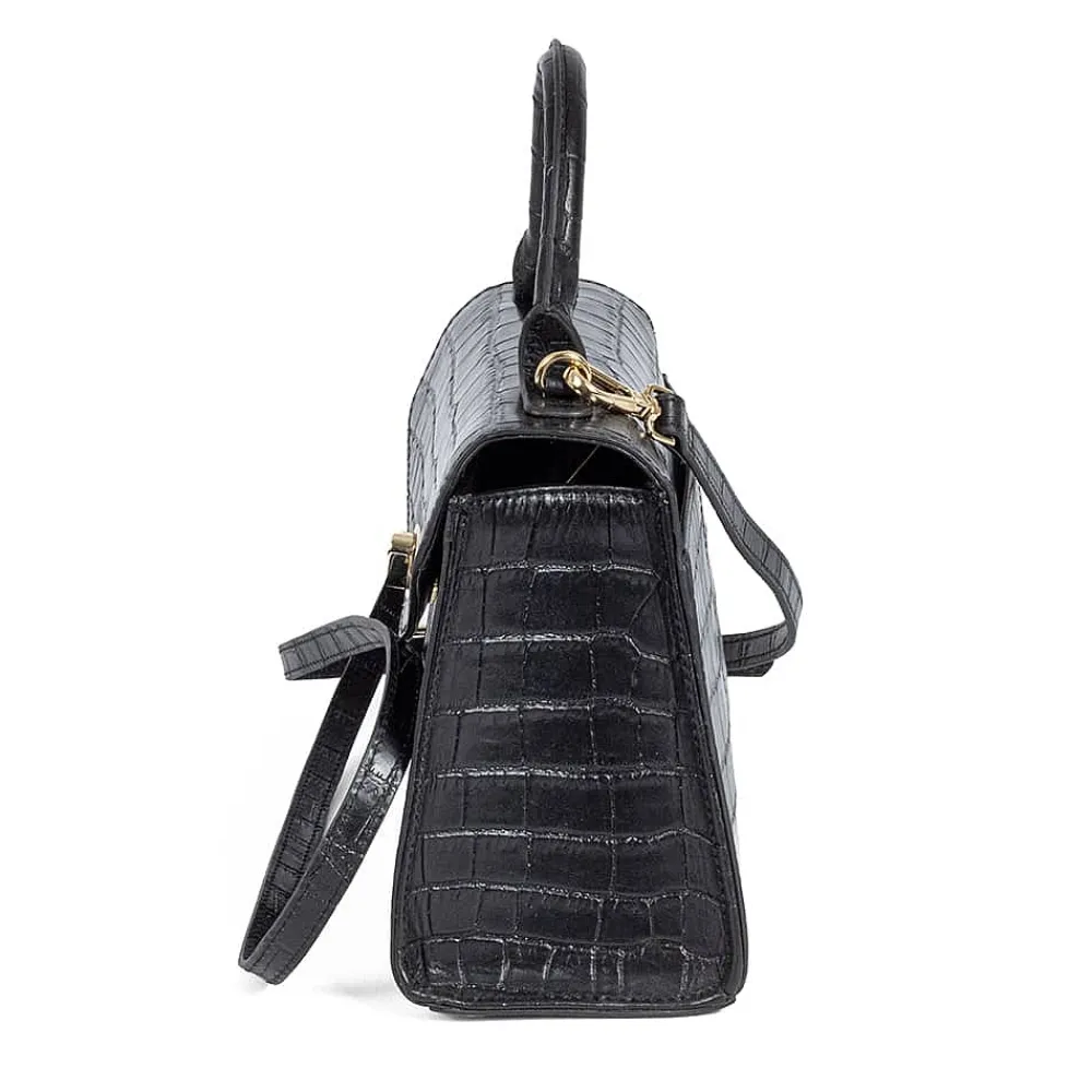 Online Sac en Cuir Noir Élégante Intention Sacs | Sacs À Main