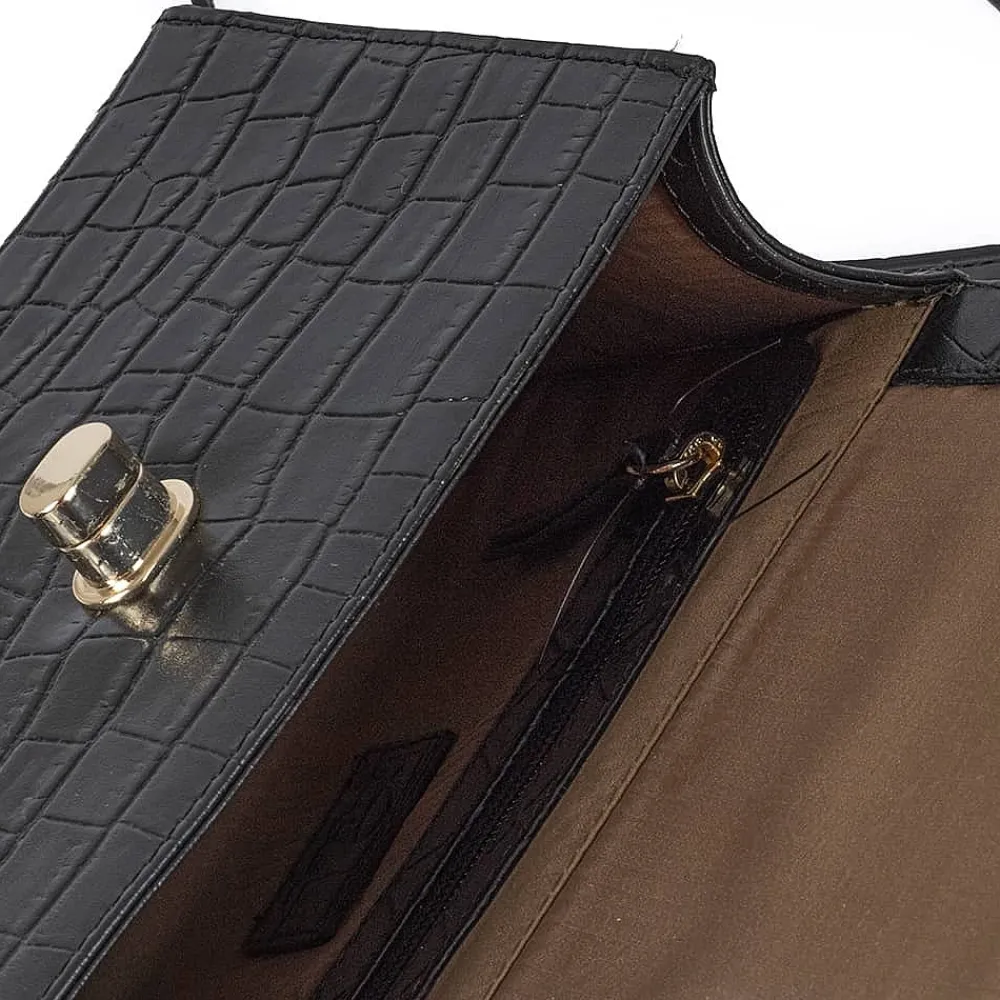 Online Sac en Cuir Noir Élégante Intention Sacs | Sacs À Main