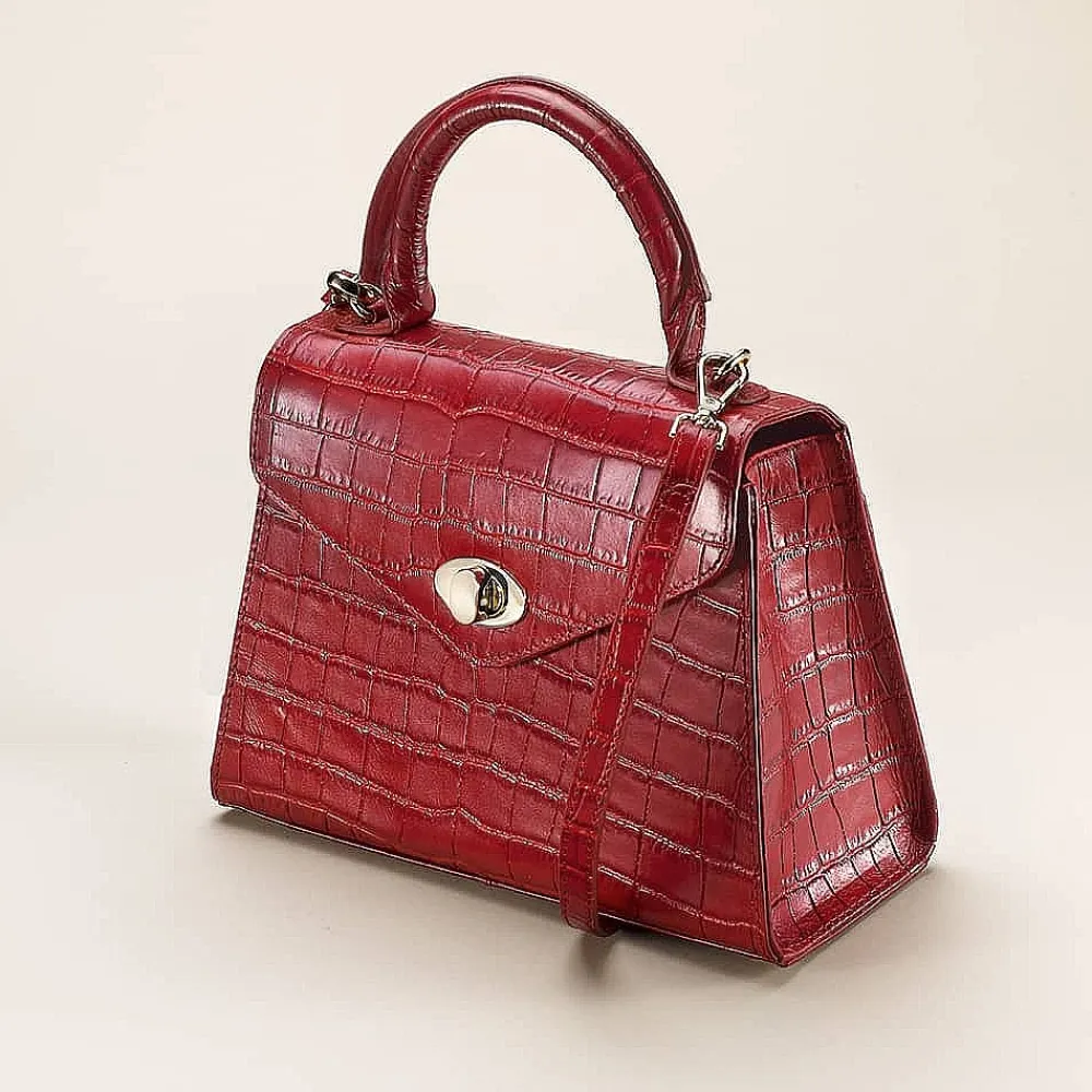 Discount Sac en Cuir Rouge Élégante Intention Sacs | Sacs À Main