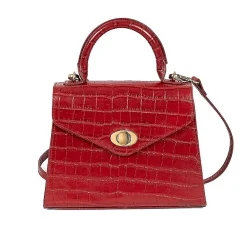 Discount Sac en Cuir Rouge Élégante Intention Sacs | Sacs À Main