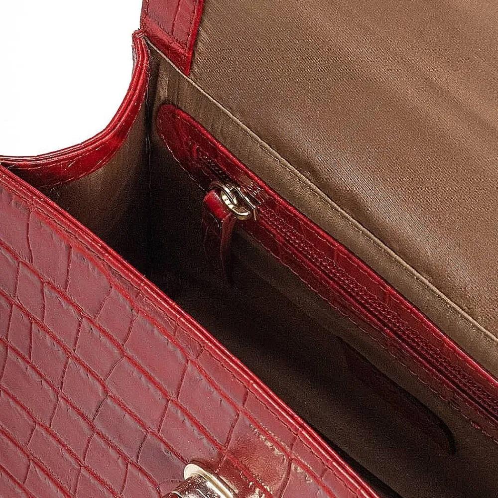Discount Sac en Cuir Rouge Élégante Intention Sacs | Sacs À Main