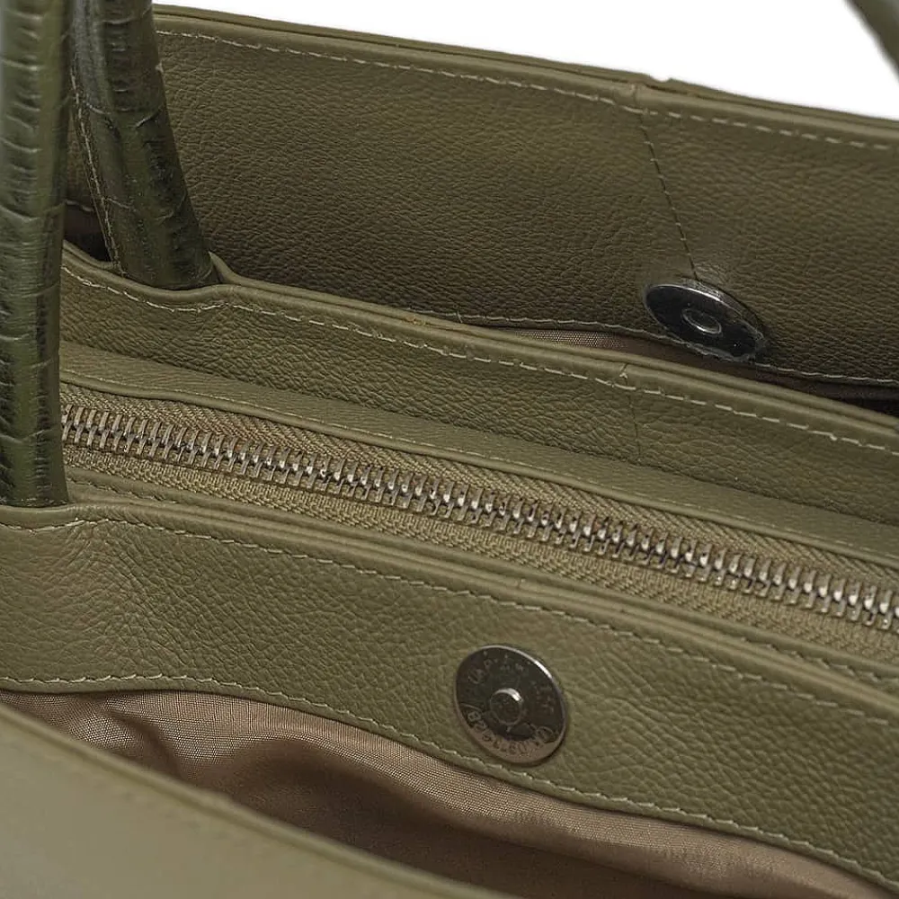 Store Sac en Cuir Un Penchant Pour le Vert Olive Sacs | Sacs À Main