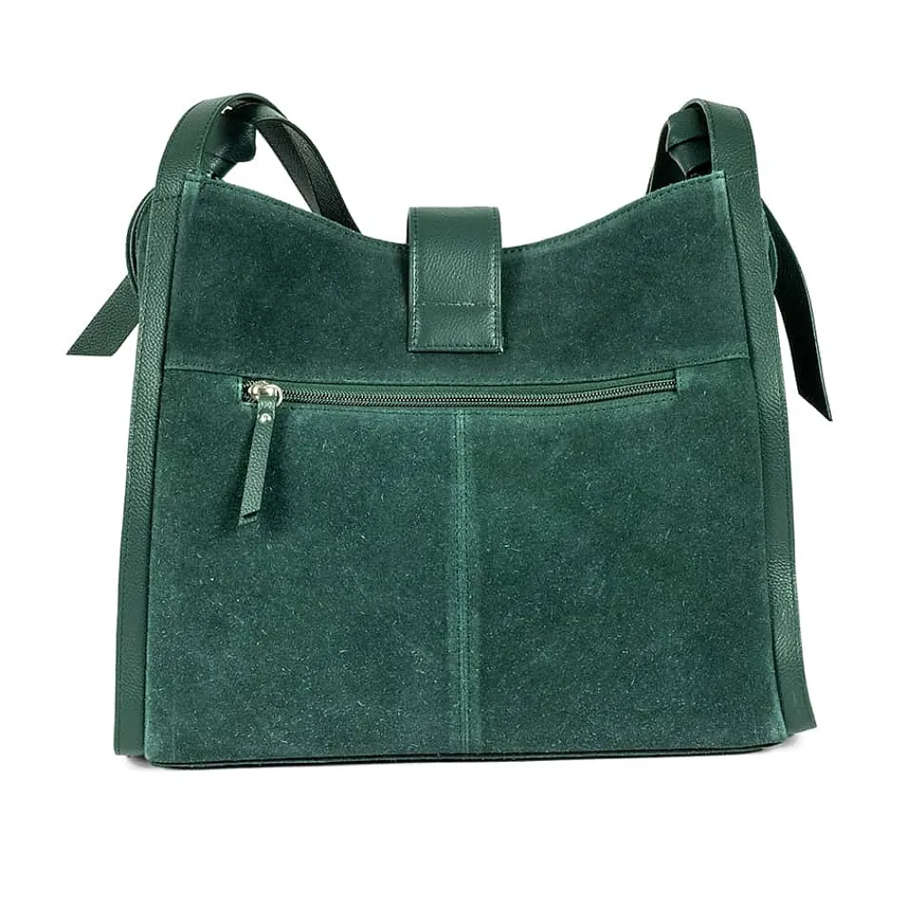 Store Sac en Daim Vert Cédez à la Tentation Sacs | Sacs À Main