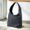 Store Sac Souple en Cuir Bleu Marine Vérité Intemporelle Sacs | Sacs À Main